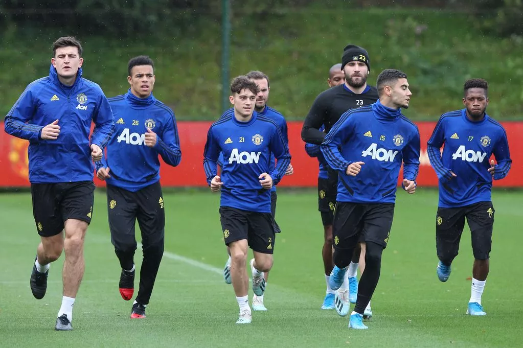 Andreas Pereira Man Utd exit during training at Carrington