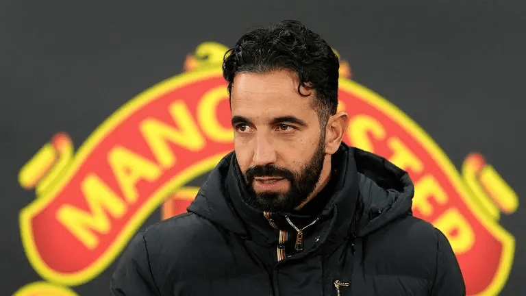 Ruben Amorim reacts to questions about his Manchester United future after Carabao Cup exit