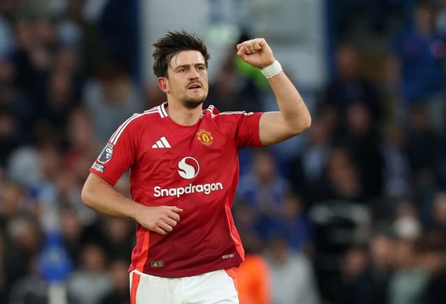 Harry Maguire in Manchester United kit during Premier League match