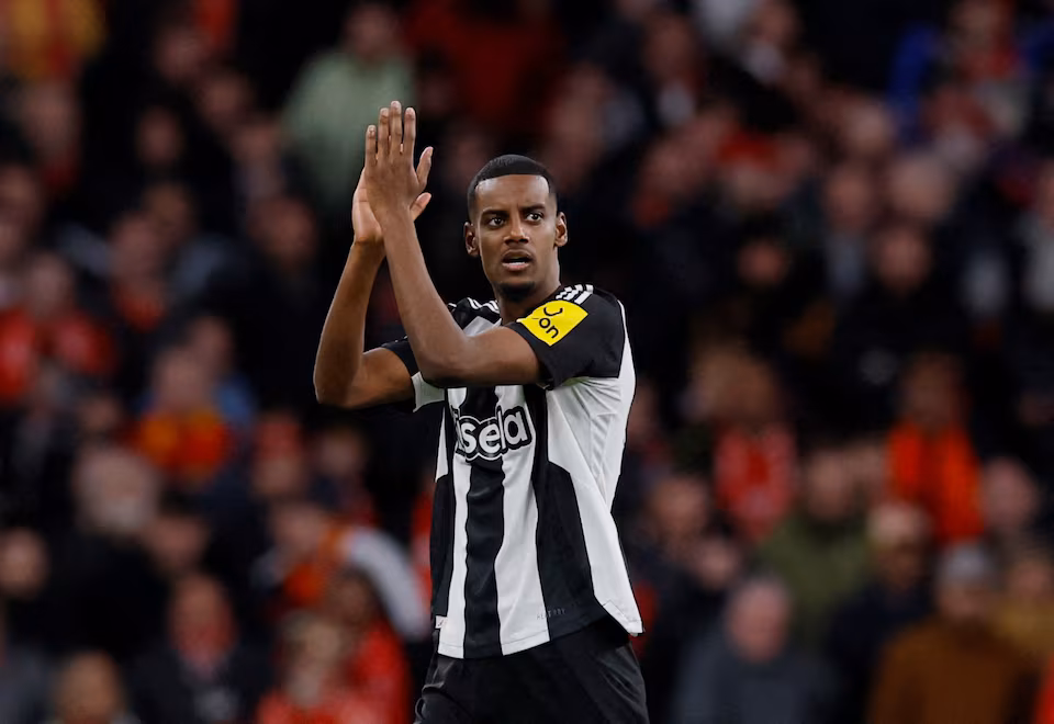 Dan Burn of Newcastle United speaking at press conference about Alexander Isak Liverpool transfer