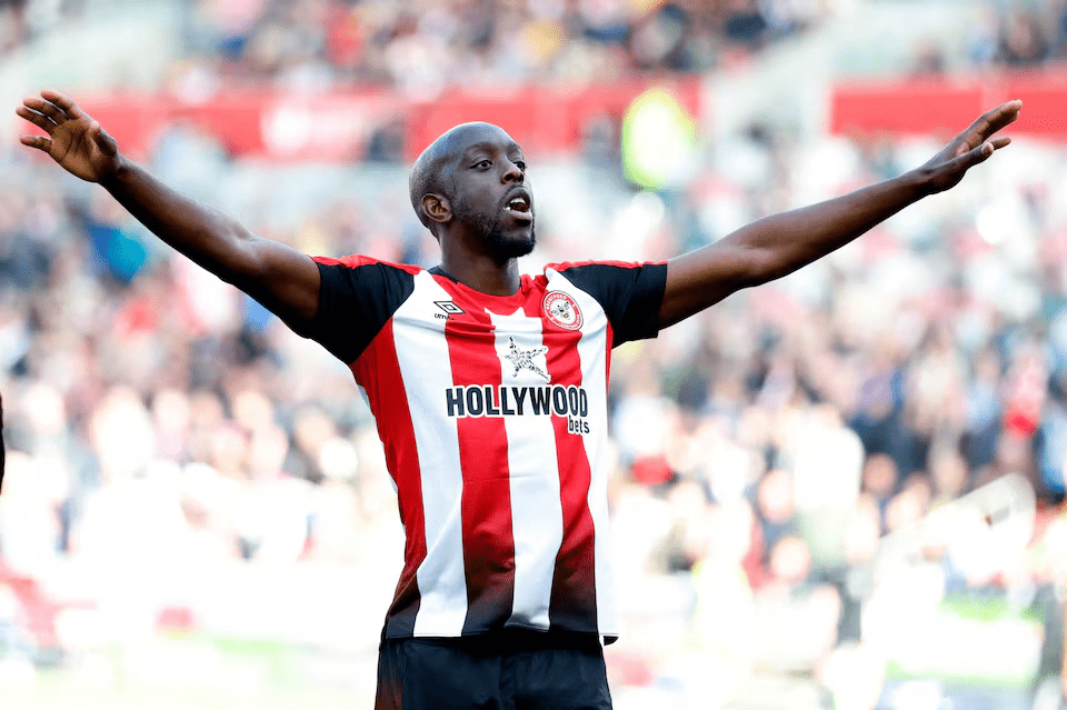 Yoane Wissa celebrates scoring for Brentford before Newcastle transfer
