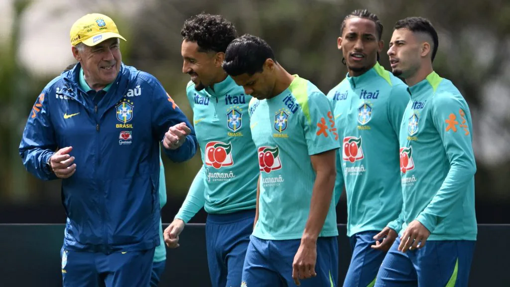 Carlo Ancelotti on Brazil training ground discussing player attitude ahead of World Cup